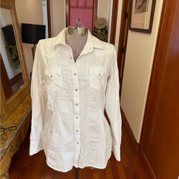 Ariat White and Gold Button-Up Shirt SzXL/TG - Picture 1 of 6